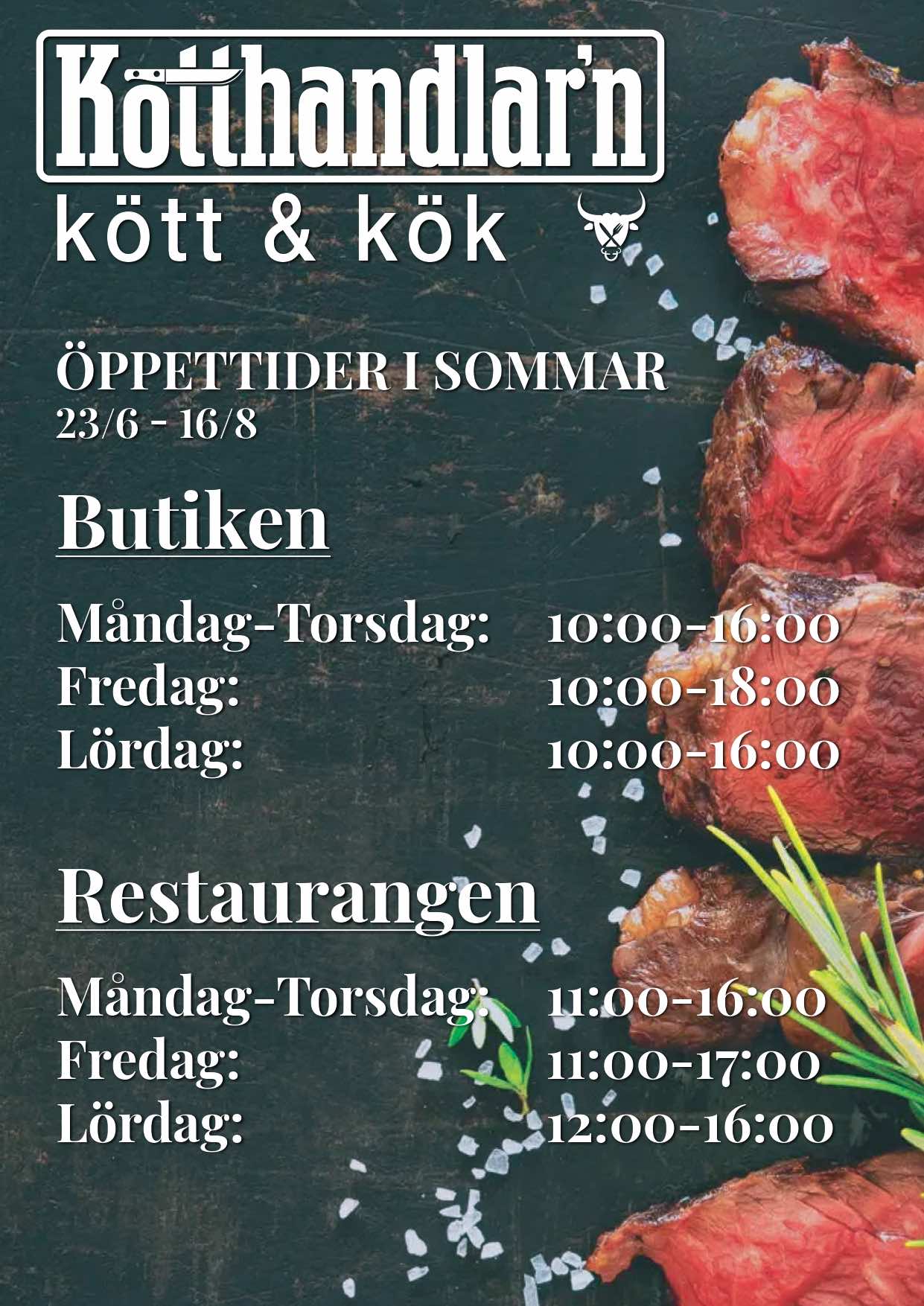 Sommaröppettider för Kötthandlarn